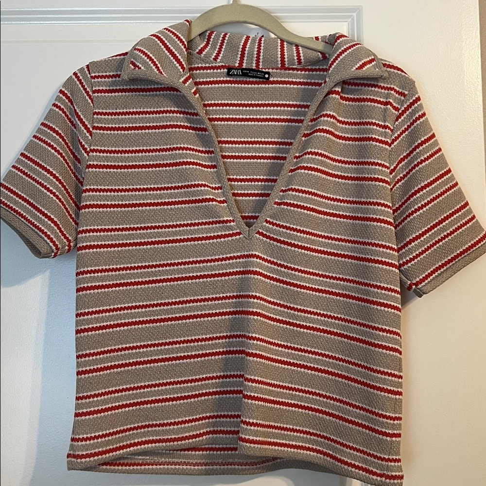 Zara size medium short sleeved crop top
